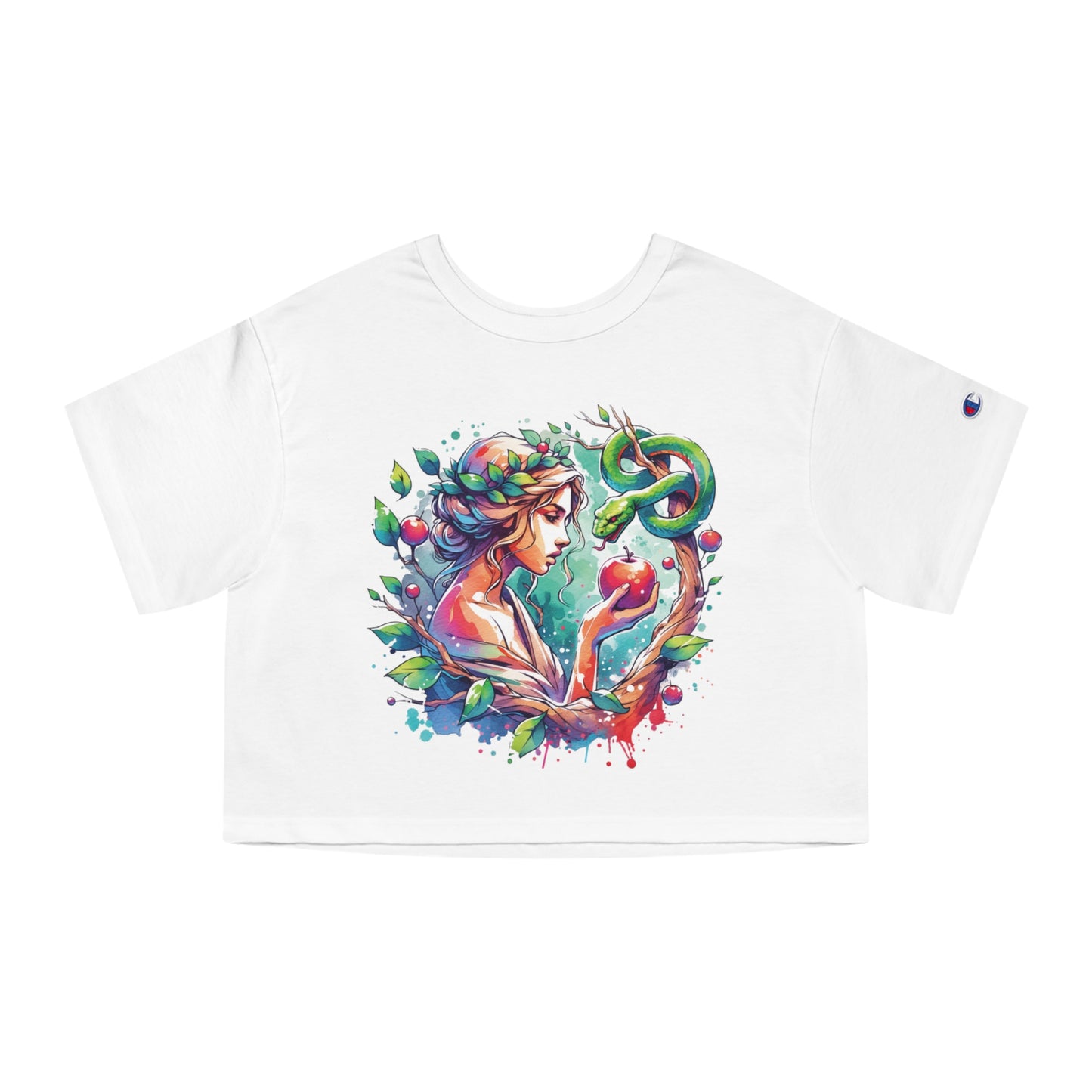 Eve's Apple White Graphic Crop top 