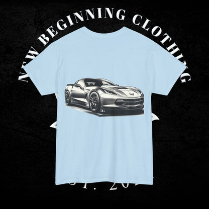 C6 Corvette Graphic Light Blue T-Shirt