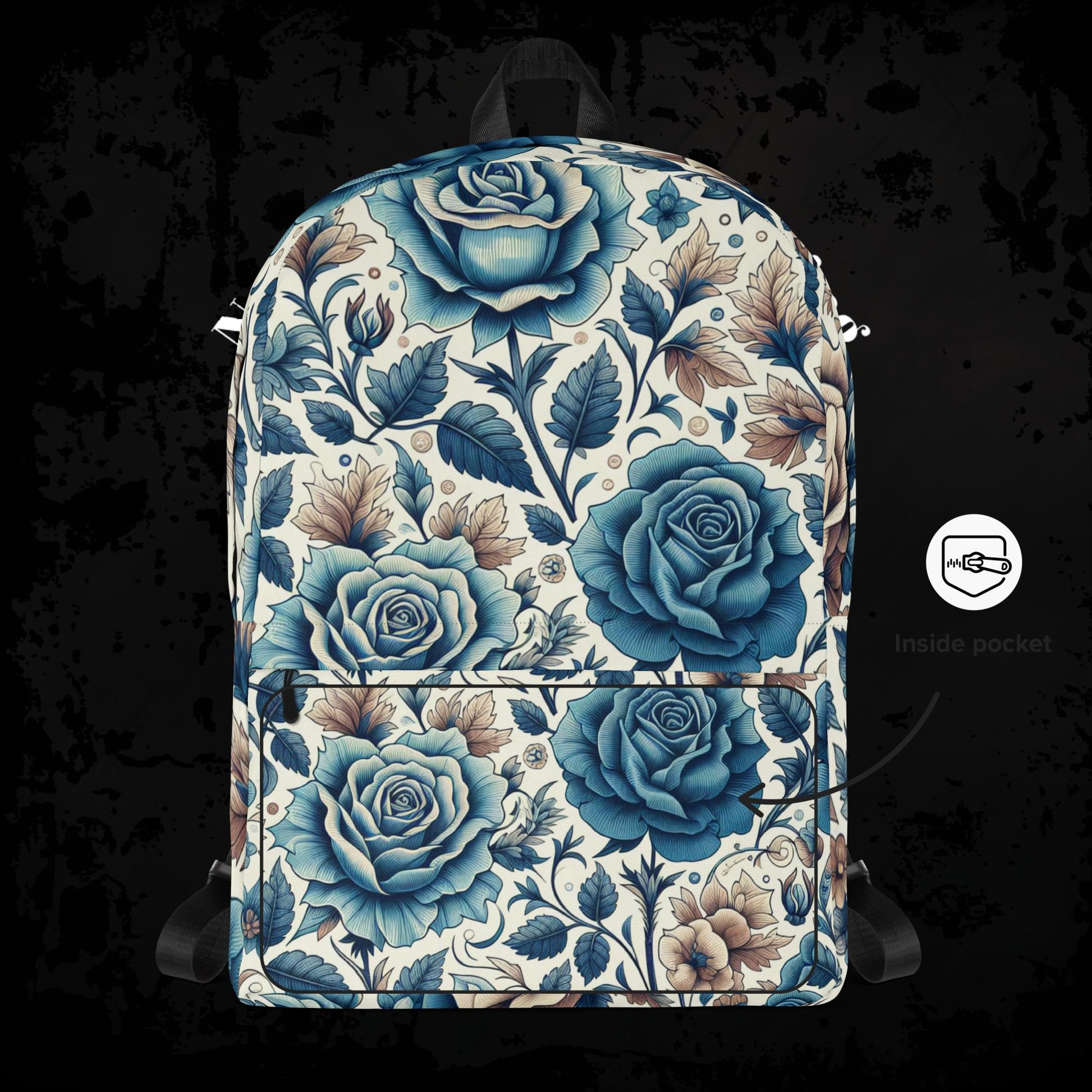 Blue Rose Graphic Backpack 